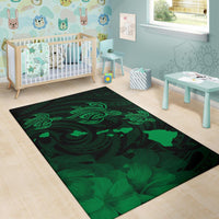 Hawaii Turtle Hibiscus Map Polynesian Area Rug AH - Polynesian Pride