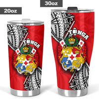 (Custom Personalised) Tonga Rugby Tumbler Polynesian Style Pinwheel - Custom Text and Number - Polynesian Pride