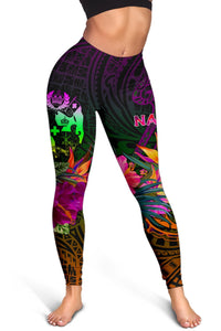 Tonga Polynesian Personsalised Leggings - Summer Hibiscus - Polynesian Pride