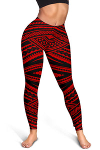 Polynesian Tatau Red Hawaii Women's Leggings AH - Polynesian Pride