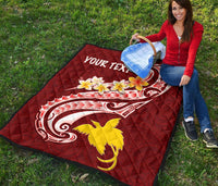Papua New Guinea Custom Personalised Premium Quilt - PNG Seal Polynesian Patterns Plumeria - Polynesian Pride