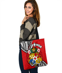 Tonga Rugby Tote Bag Polynesian Style Pinwheel - Polynesian Pride