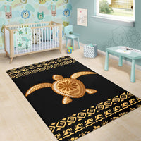 Golden Polynesian Turtle Area Rug - Polynesian Pride