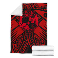 Tonga Polynesian Premium Blanket - Tonga Red Seal with Polynesian tattoo - Polynesian Pride