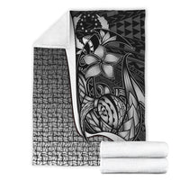 Pohnpei Micronesia Premium Blanket White - Turtle With Hook - Polynesian Pride