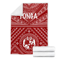 Tonga Premium Blanket - Tonga Seal With Polynesian Tattoo Style (Red) - Polynesian Pride