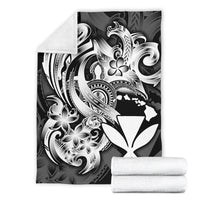 Polynesian Hawaii All Over Premium Blanket - Kanaka Maoli White Turtle - Polynesian Pride