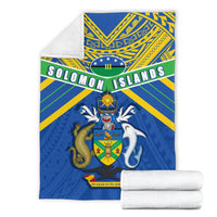 Solomon Islands Premium Blanket Simple Coat Of Arms Rugby - Polynesian Pride