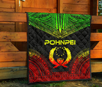 Pohnpei Premium Quilt - Pohnpie Flag Polynesian Chief Reggae Version - Polynesian Pride