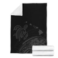 Hawaii Map Plumeria Polynesian Gray Premium Blanket - Polynesian Pride