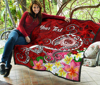 FSM Custom Personalised Premium Quilt - Turtle Plumeria (RED) - Polynesian Pride