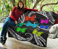 Hawaii Polynesian Butterflies Premium Quilt - Polynesian Pride