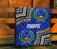 Pohnpei Premium Quilt - Pohnpei Flag Micronesian Pattern - Polynesian Pride