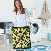 hawaiiLaundry Basket - Hawaiian Quilt Turtle Dance Sea Pattern - Polynesian Pride