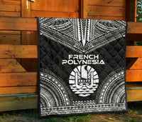 French Polynesia Premium Quilt - French Polynesia Polynesian Chief Black Version - Polynesian Pride