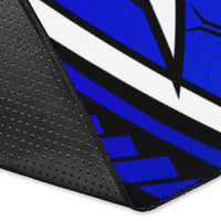 Nauru Area Rug - Tribal Flower Special Pattern Blue Color - Polynesian Pride