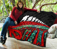 Anzac New Zealand Quilt, Poppies Lest We Forget Maori Premium Quilt Soldiers Paua - Polynesian Pride