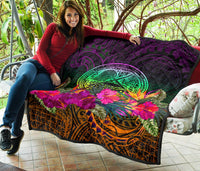 American Samoa Premium Quilt - Summer Hibiscus - Polynesian Pride