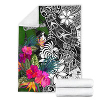 New Caledonia Premium Blanket - Turtle Plumeria Banana Leaf Crest - Polynesian Pride