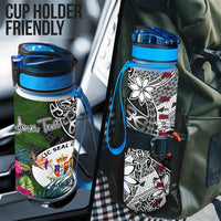 Niue Custom Personalised Hydro Tracking Bottle - Turtle Plumeria Banana Leaf - Polynesian Pride