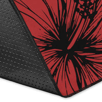 Fiji Polynesian Area Rug - Summer Plumeria (Red) - Polynesian Pride