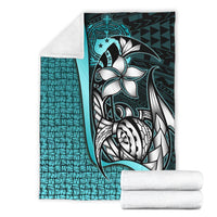 Samoa Polynesian Premium Blanket Turquoise - Turtle With Hook - Polynesian Pride