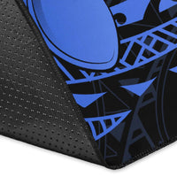 Hawaii Polynesian Turtle Plumeria Rug - Pog Style Blue - Polynesian Pride