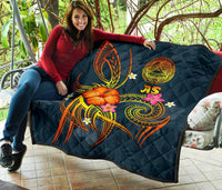 American Samoa Polynesian Premium Quilt - Legend of American Samoa (Blue) - Polynesian Pride