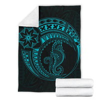 Seahorse Polynesian Blanket - Polynesian Tattoo Blue - Polynesian Pride