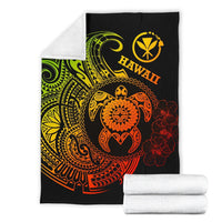 Hawaii Polynesian Premium Blanket - Vintage Polynesian Turtle (Reggae) - Polynesian Pride