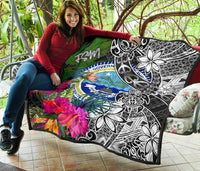 Federated States of Micronesia Premium Quilt - Turtle Plumeria Banana Leaf - Polynesian Pride