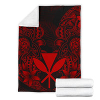 Polynesian Hawaii (Kanaka Maoli) Premium Blanket - Red Turtle Homeland - Polynesian Pride