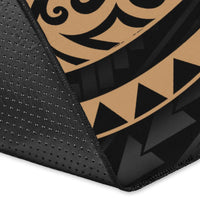 Guam Polynesian Custom Personalised Area Rug - Gold Tribal Wave - Polynesian Pride