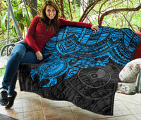 Yap Polynesian Premium Quilt - Blue Turtle - Polynesian Pride