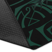 hawaii Rug - Turtle Strong Pattern Hibiscus Plumeria Turquoise AH - Polynesian Pride