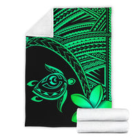 Hawaii Premium Blanket - Hawaii Turtle Plumeria Green - Polynesian Pride