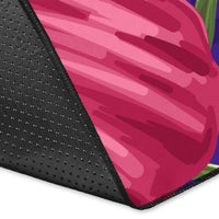 Hawaii Polynesian Turtle Tropical Hibiscus Plumeria Rug - Purple - Polynesian Pride