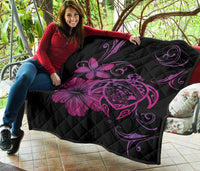 Hawaii Turtle Hibiscus Premium Quilt Pink - Polynesian Pride