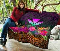 Polynesian Hawaii Kanaka Maoli Premium Quilt - Summer Hibiscus - Polynesian Pride