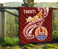 Tahiti Premium Quilt - Tahiti Seal Polynesian Patterns Plumeria - Polynesian Pride
