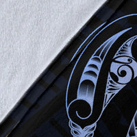 Hibiscus Plumeria Mix Polynesian Blue Turtle Premium Blanket - Polynesian Pride