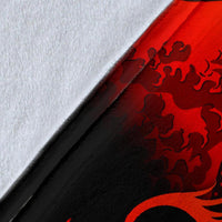 Tahiti Polynesian Premium Blanket - Plumeria Flowers And Waves - Polynesian Pride