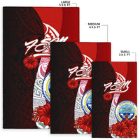 Federated States Of Micronesia Polynesian Area Rug - Coat Of Arm With Hibiscus - Polynesian Pride