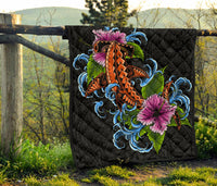 Hawaii Polynesian Premium Quilt - Cephalofoil Tattoo Hibiscus - Polynesian Pride