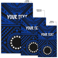 Cook Island Personalised Area Rug Seal With Polynesian Tattoo Style ( Blue) - Polynesian Pride