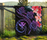 Hawaii Turtle Polynesian Tropical Premium Quilt - Cora Style Pink - Polynesian Pride