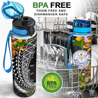 Marshall Islands Hydro Tracking Bottle - Seal Spiral Polynesian Patterns - Polynesian Pride