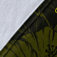 Hawaii Hibiscus Premium Blanket - Harold Turtle - Yellow - Polynesian Pride