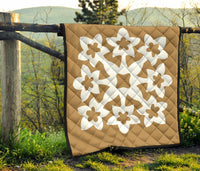 Hawaiian Premium Quilt Royal Pattern - Gold - A1 Style - Polynesian Pride