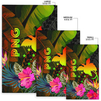 Papua New Guinea Polynesian Area Rug - Hibiscus and Banana Leaves - Polynesian Pride